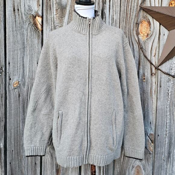 Patagonia Wool Zip Front Sweater Size M Tan Brown Knit Cardigan Pockets Medium - Picture 1 of 11